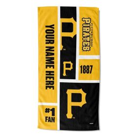 [Personalization Only] OFFICIAL MLB Colorblock Personalized Beach Towel - Pirates