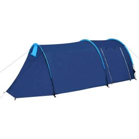 Waterproof Camping Tent 4 Persons Navy Blue/Light Blue