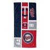 [Personalization Only] OFFICIAL MLB Colorblock Personalized Beach Towel - Twins