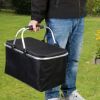 30L Insulated Picnic Basket Cooler Collapsible Food Delivery Storage Bag Grocery Market Basket Heat & Cool Insulation w/ Aluminum Handles Ban on Amazo