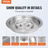 VEVOR 19 inch Round Drop-in Fire Pit Pan, Stainless Steel Fire Pit Burner, Natural & Propane Gas Fire Pan 92,000 BTU with Lid