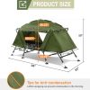 84.6*34.5*49.2in military green camping tent with tent storage bag and adjustable leg brackets with camp bed