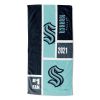 [Personalization Only] OFFICIAL NHL Colorblock Personalized Beach Towel - Seattle Kraken