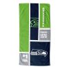 [Personalization Only] OFFICIAL NFL Colorblock Personalized Beach Towel - Seahawks