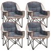 SUNNYFEEL Oversized XL Padded Camping Chair, Portable, Folding, Large Camp Lounge Chairs, Outdoor Sofa Chair High Back for Fishing, Patio Party, Lawn