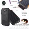 10000mAh Portable Fast Charging Power Bank 2USB Solar Charging with Flashlight For iPhone Xiaomi Android