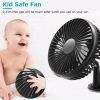 Car Cooling Fan Portable Rotatable USB Vehicle Fan Backseat Clip Fan Dashboard Window Suction Fan for SUV RV Pickup with 3 Speeds