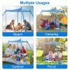 Beach Canopy Tent 10x10ft Sun Shelter Family Beach Tent Outdoor Shade UPF50+ with Sandbag Foldable Poles Carry Bag for Camping Trip Fishing Picnic