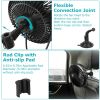 Car Cooling Fan Portable Rotatable USB Vehicle Fan Backseat Clip Fan Dashboard Window Suction Fan for SUV RV Pickup with 3 Speeds