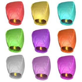 KongMing Lanterns; Flying Paper Lamp; Outdoor Sky Lantern; For Wishing Memorial And Blessing; Chinese Red Lanterns For Weddings; Birthday Party Decora (Quantity: 5pcs-Random Color)