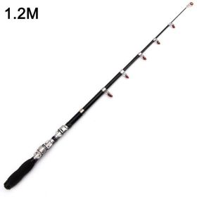 Mini 1.0m-2.3m Portable Telescopic Fishing Rod Spinning Carbon Fish Hand Fishing Tackle Sea Rod Fishing Pole (Color: 1.2m)