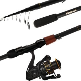 Telescopic Fishing Rod and Reel Combo, Premium Graphite Carbon Collapsible Fishing Pole with Spinning Reel (Default: Default)