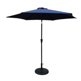 8.8 feet Outdoor Aluminum Patio Umbrella, Patio Umbrella, Market Umbrella with 42 pounds Round Resin Umbrella Base, Push Button Tilt and Crank lift (Color: as Pic)